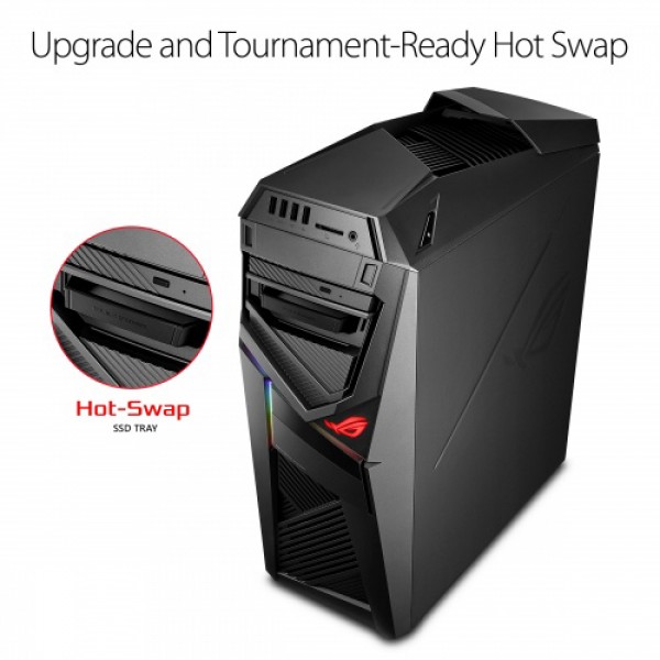 ASUS Strix Gaming Desktop-GL12CM-DS761||Intel® Core™ i7-8700K 3.7GHz (Turbo up to 4.7GHz)|8GB DDR4 1TB (7200 RPM) + 256GB SSD|NVIDIA GeForce GTX1060 6GB|Windows 10 (64bit)|7.0" x 15.7" x 18.0"