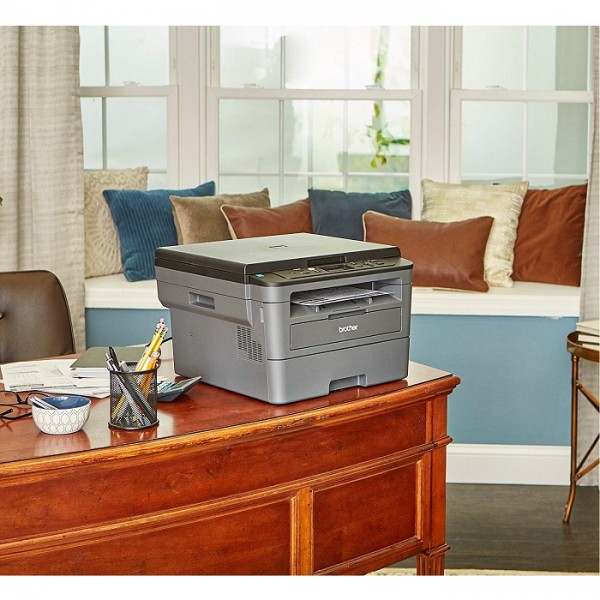 Brothers Monochrome Laser Printer with Convenient Flatbed Copy and Scan Duplex and Wireless Printing-HL-L2390DW
