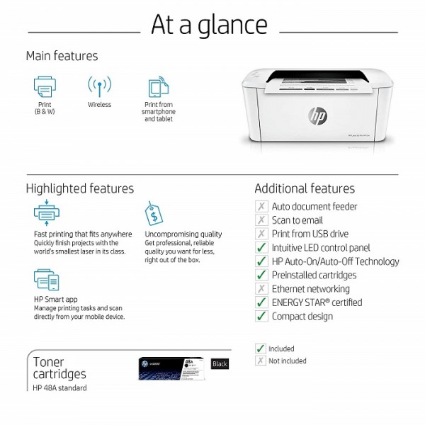 HP LaserJet Pro M15w Printer-W2G51A