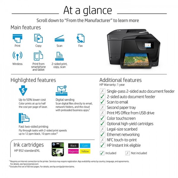 HP OfficeJet Pro 8710 All-in-One Printer-M9L66A