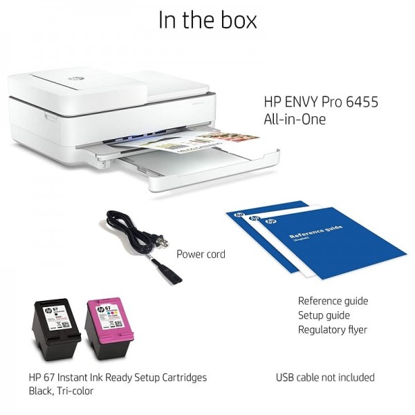 HP ENVY Pro 6455 All-In-One - Multifunction Printer - Color - HP Instant Ink Eligible (5SE45A#B1F)