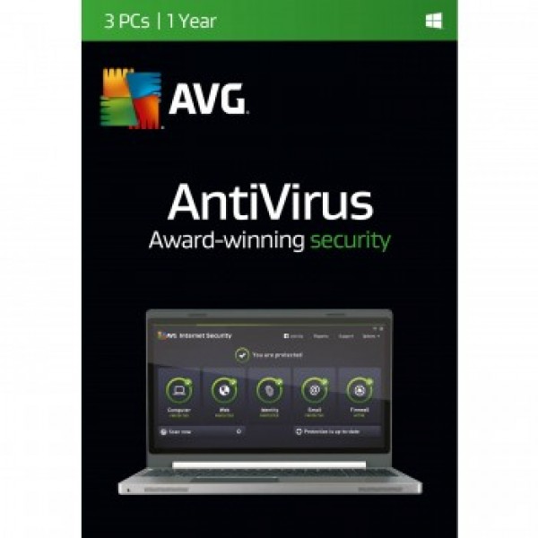 AVG ANTIVIRUS, 3 USER 1 YEAR