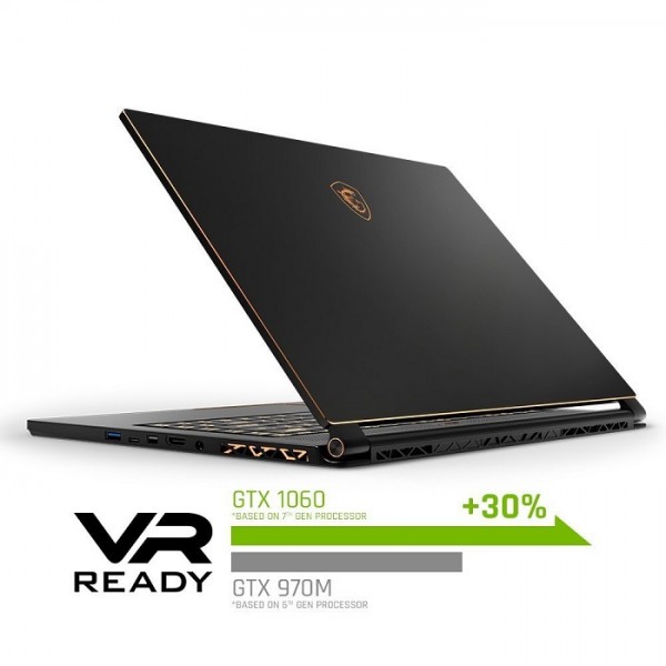 MSI GS65 Stealth THIN-051 15.6" 144Hz 7ms Ultra Thin Gaming Laptop GTX 1060 6G, i7-8750H 6 Core, 16GB RAM, 256GB SSD, RGB KB VR Ready, Metal, Black w/ Gold Diamond Cut, Win 10 Home 64bit