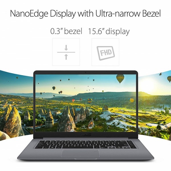 ASUS VivoBook F510UA 15.6” Full HD Nanoedge Laptop, Intel Core i5-8250U Processor, 8GB DDR4 RAM, 1TB HDD, USB-C, Fingerprint, Windows 10 Home - F510UA-AH51, Star Gray