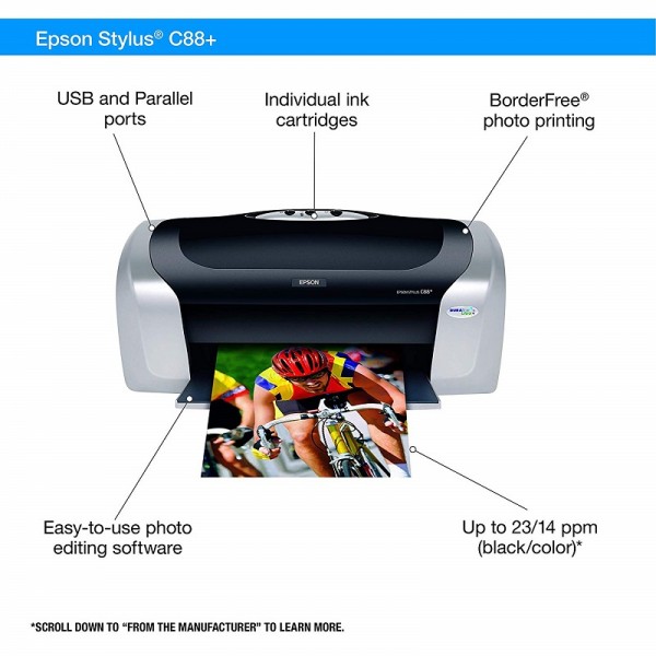 Epson Stylus C88+ Inkjet Printer Color 5760 x 1440 dpi Print Plain Paper Print Desktop Model