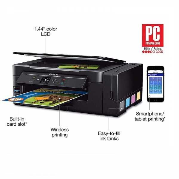 Epson Expression ET-2650 EcoTank Wireless Color All-in-One Small Business Supertank Printer with Scanner and Copier