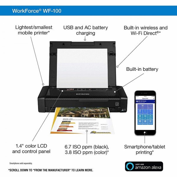 Epson Workforce WF-100 Wireless Mobile Printer