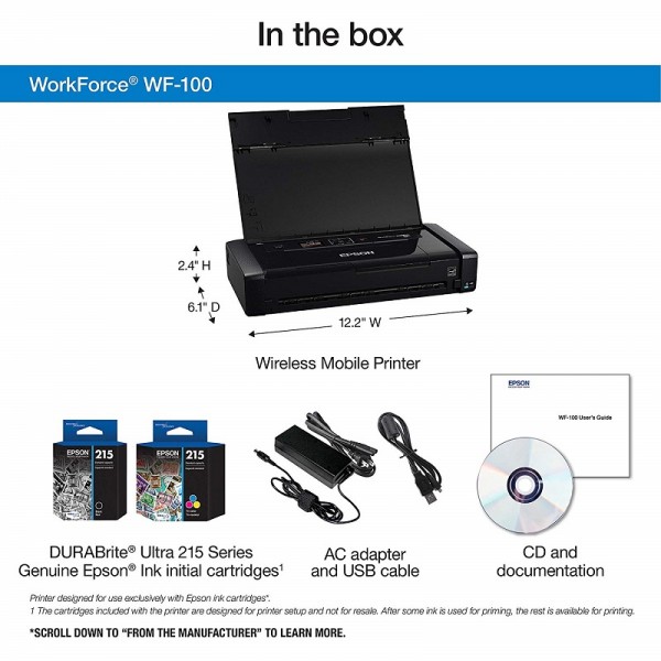 Epson Workforce WF-100 Wireless Mobile Printer