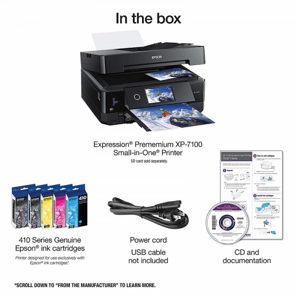 Epson Expression Premium XP-7100 Wireless Color Photo Printer with ADF, Scanner and Copier