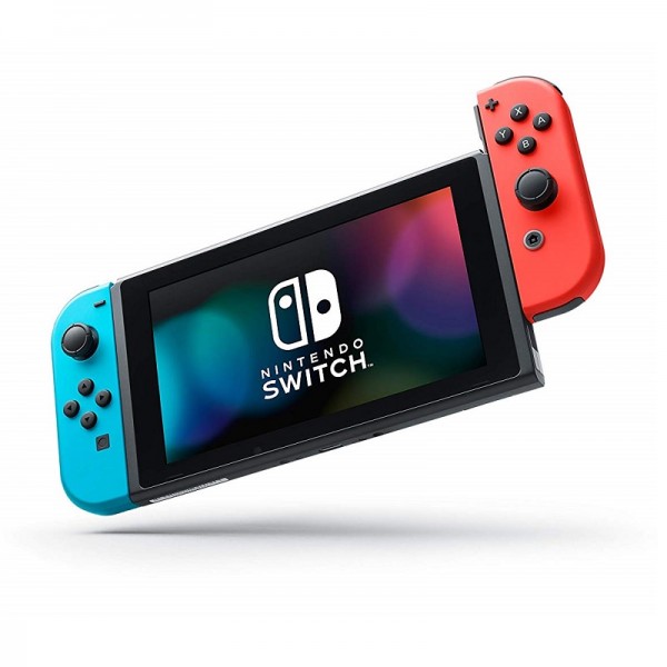 Nintendo Switch with Neon Blue and Neon Red Joy‑Con