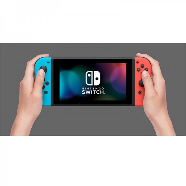 Nintendo Switch with Neon Blue and Neon Red Joy‑Con
