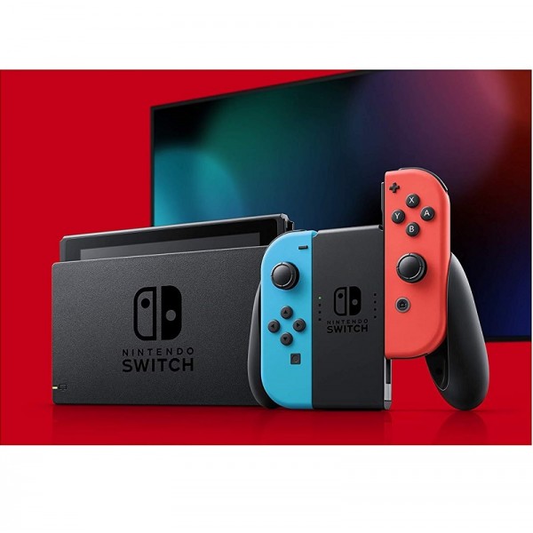 Nintendo Switch with Neon Blue and Neon Red Joy‑Con