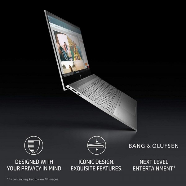 HP ENVY 13” Thin Laptop w/ Fingerprint Reader, 4K Touchscreen, Intel Core i7-8565U, NVIDIA GeForce MX250 Graphics, 16GB SDRAM, 512GB SSD, Windows 10 Home (13-aq0044nr, Natural Silver)