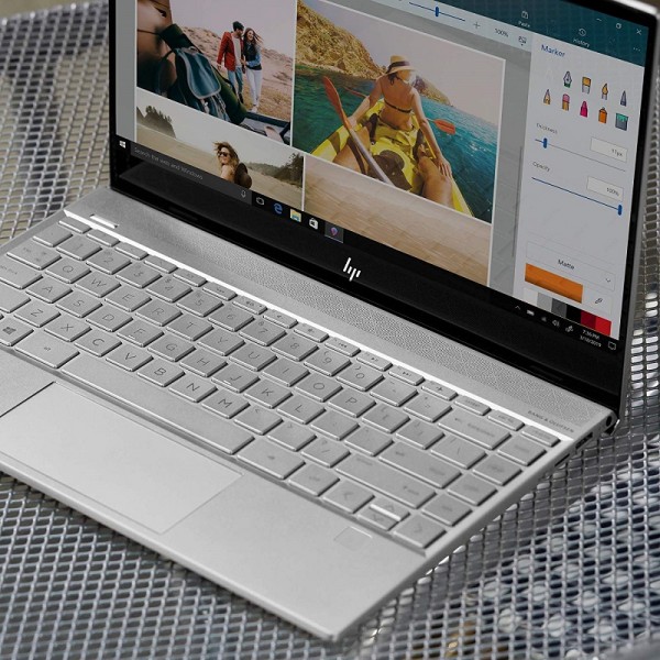 HP ENVY 13” Thin Laptop w/ Fingerprint Reader, 4K Touchscreen, Intel Core i7-8565U, NVIDIA GeForce MX250 Graphics, 16GB SDRAM, 512GB SSD, Windows 10 Home (13-aq0044nr, Natural Silver)