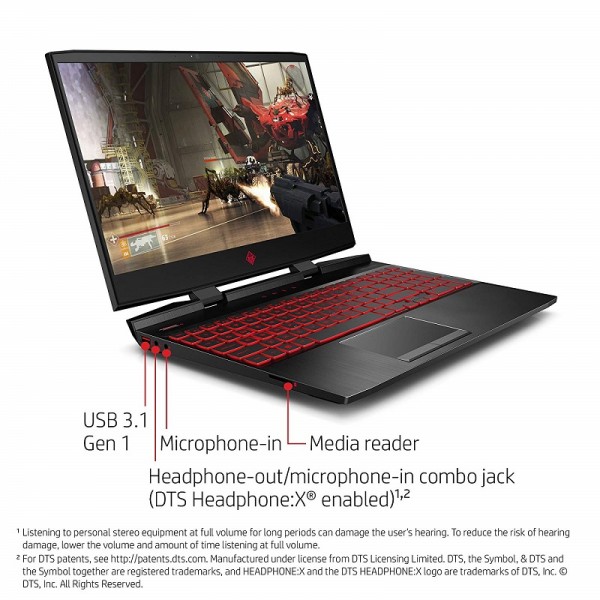 OMEN by HP 15.6-inch Gaming Laptop, i5-8300H Processor, GeForce GTX 1050Ti 4GB, FHD IPS Thin Display, 12GB 2666MHz RAM, 1TB HDD & 128GB PCIE SSD, Windows 10 (15-dc0010nr, Black), Metal