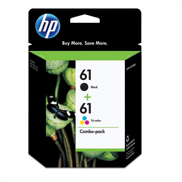 HP 61 2-pack Black/Tri-color Original Ink Cartridges (CR259FN)