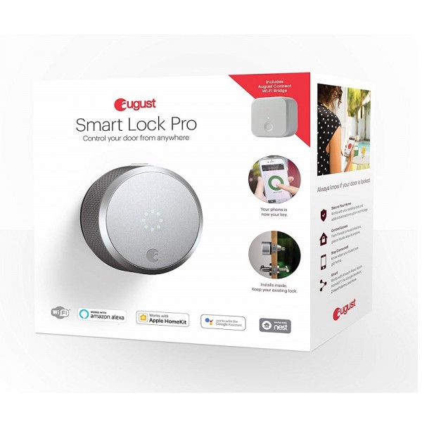 August SL03C02S03 Smart Lock Pro + Connect - Silver AUG-SL03-C02-S03