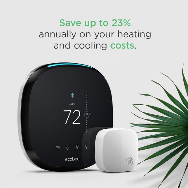 ecobee4 Alexa-Enabled Thermostat with Sensor