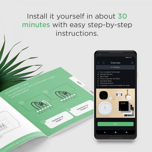 ecobee4 Alexa-Enabled Thermostat with Sensor
