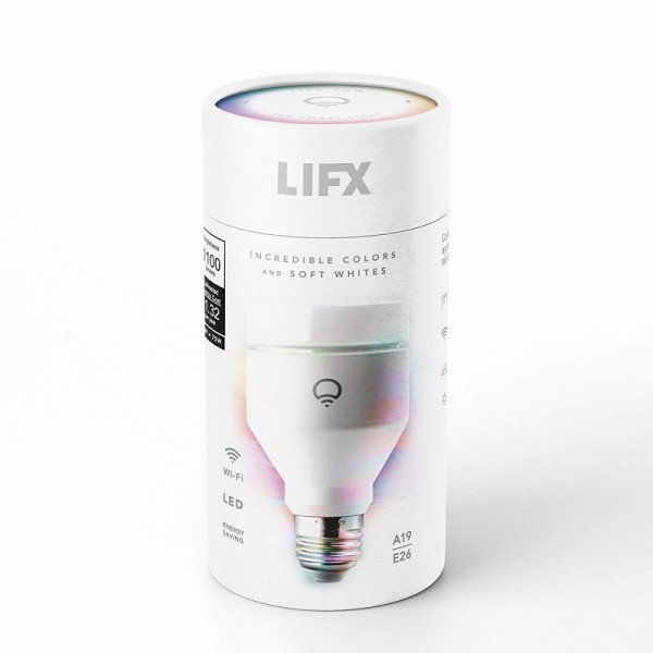 LIFX (A19) Wi-Fi Smart LED Light Bulb, Adjustable, Multicolor, Dimmable, No Hub Required, Works with Alexa, Pack of 4