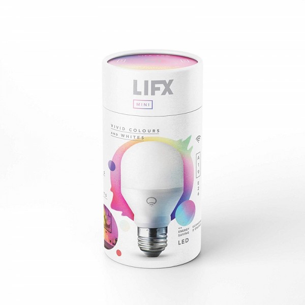 LIFX Mini Color (A19) Wi-Fi Smart LED Light Bulb, Adjustable, Multicolor, Dimmable, No Hub Required, Works with Alexa, Apple HomeKit and The Google Assistant