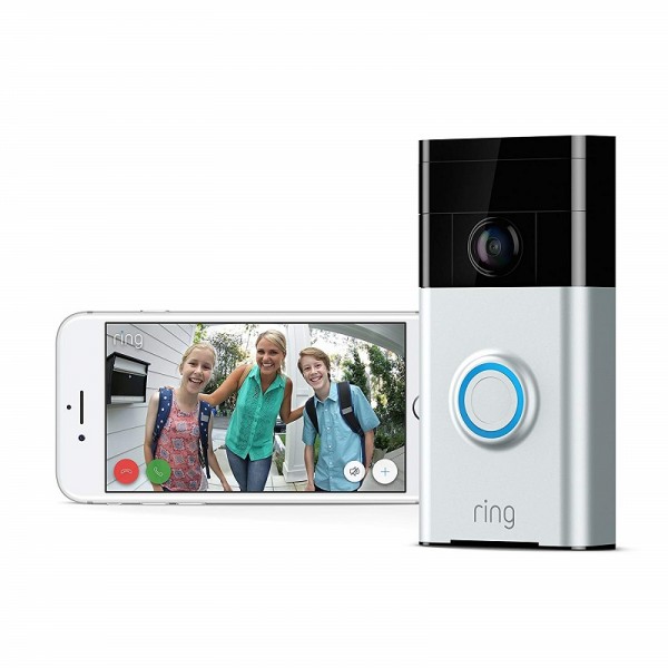 Ring Wi-Fi Enabled Video Doorbell in Satin Nickel, Works With Alexa