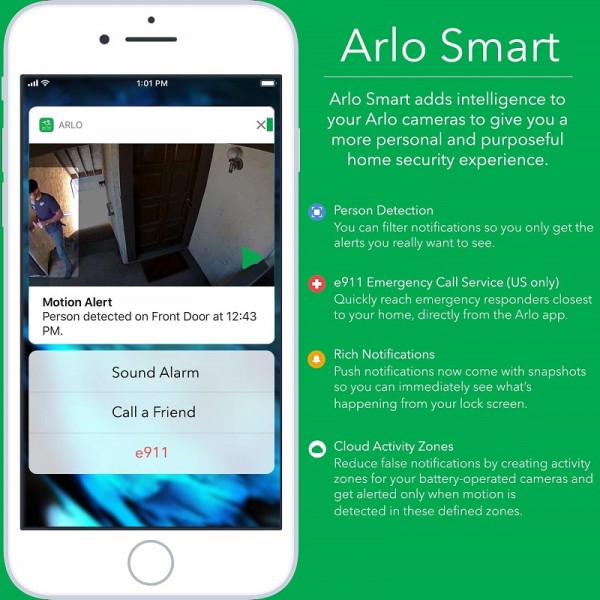 Arlo Pro Security System with Siren – 2 Rechargeable Wire-Free HD Cameras with Audio | Indoor/Outdoor | Night Vision