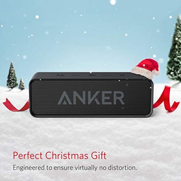 Anker SoundCore 24-Hour Playtime Bluetooth Speaker with 10W Dual-Driver Stereo Sound, Rich Bass, 66 ft Bluetooth Range, Built-in Mic. Portable Wireless Speaker for iPhone, Samsung, and More