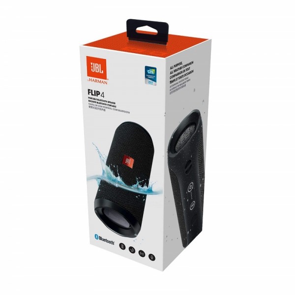 JBL Flip 4 Waterproof Portable Bluetooth Speaker (Black)