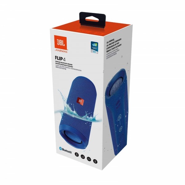 JBL Flip 4 Waterproof Portable Bluetooth Speaker (Blue)